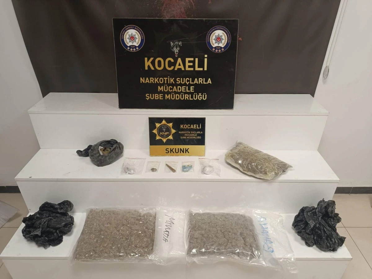 3 kilo 177 gram skunk ile yakalandılar