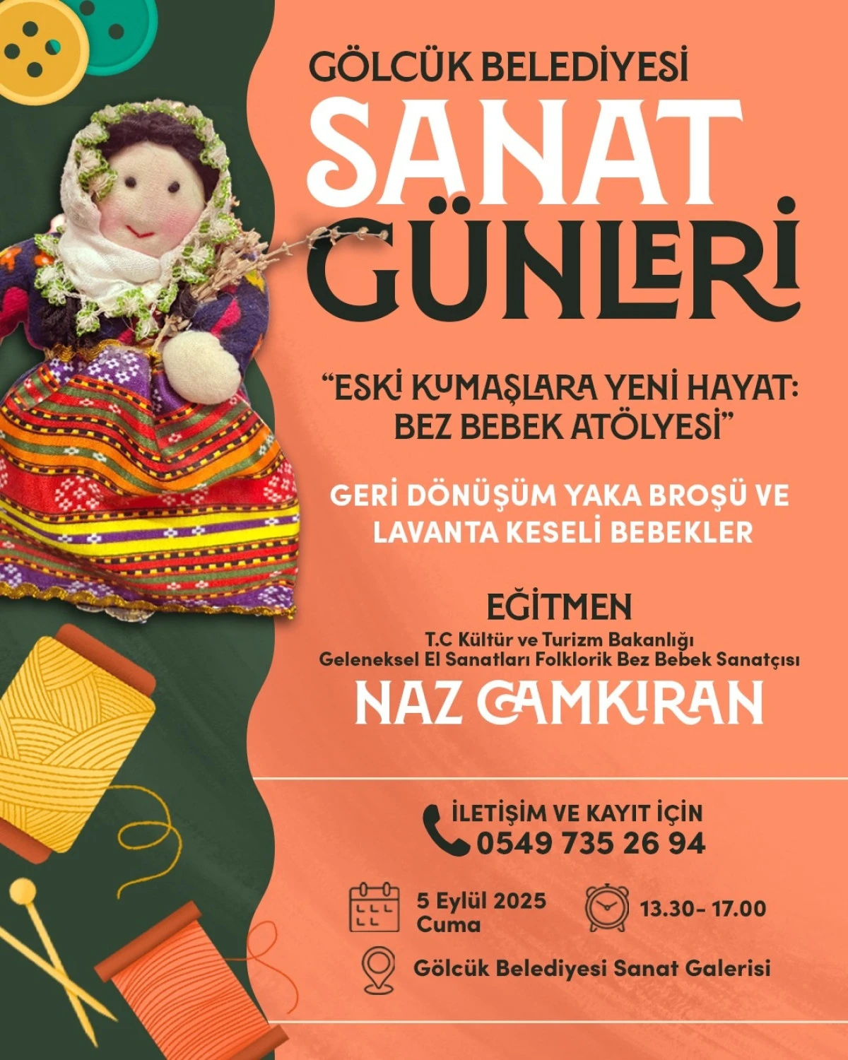 GÖLCÜK'TE SANAT DOLU BİR GERİ DÖNÜŞÜM ETKİNLİĞİ: BEZ BEBEK ATÖLYESİ