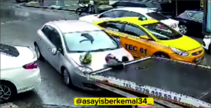 AKIL ALMAZ BİR OLAY !..AYNASINI KIRAN KURYEYİ EZDİ !